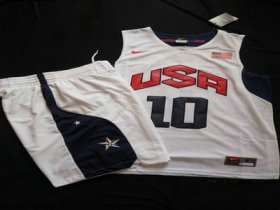 Wholesale Cheap 2012 Olympics Team USA 10 Kobe Bryant White Basketball Suit