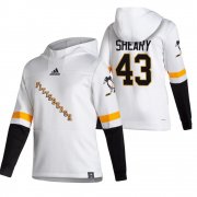 Wholesale Cheap Pittsburgh Penguins #43 Conor Sheary Adidas Reverse Retro Pullover Hoodie White