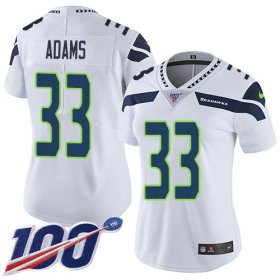 Wholesale Cheap Nike Seahawks #33 Jamal Adams White Women\'s Stitched NFL 100th Season Vapor Untouchable Limited Jersey