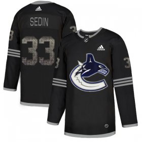 Wholesale Cheap Adidas Canucks #33 Henrik Sedin Black Authentic Classic Stitched NHL Jersey