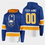 Wholesale Cheap Men's Buffalo Sabres Active Player Custom Royal Ageless Must-Have Lace-Up Pullover Hoodie