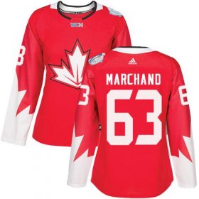 Wholesale Cheap Team Canada #63 Brad Marchand Red 2016 World Cup Women\'s Stitched NHL Jersey