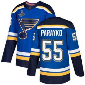 Wholesale Cheap Adidas Blues #55 Colton Parayko Blue Home Authentic Stanley Cup Champions Stitched NHL Jersey