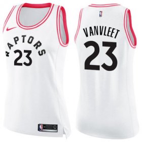 Wholesale Cheap Nike Toronto Raptors #23 Fred VanVleet White Pink Women\'s NBA Swingman Fashion Jersey
