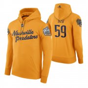 Wholesale Cheap Adidas Predators #59 Roman Josi Men's Yellow 2020 Winter Classic Retro NHL Hoodie