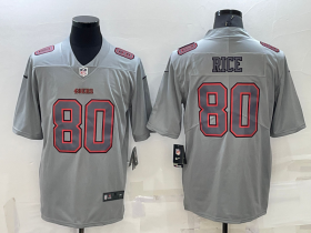 Wholesale Men\'s San Francisco 49ers #80 Jerry Rice Grey Atmosphere Fashion 2022 Vapor Untouchable Stitched Limited Jersey