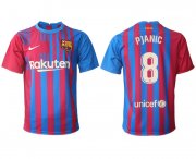 Wholesale Cheap Men's 2021-2022 Club Barcelona home aaa version red 8 Nike Soccer Jerseys