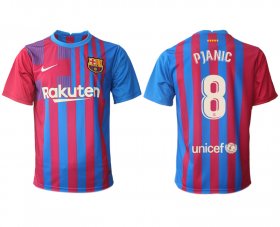 Wholesale Cheap Men\'s 2021-2022 Club Barcelona home aaa version red 8 Nike Soccer Jerseys