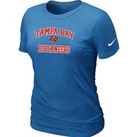 Wholesale Cheap Women\'s Nike Tampa Bay Buccaneers Heart & Soul NFL T-Shirt Light Blue