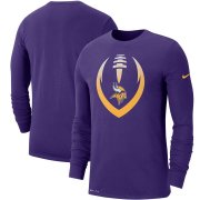 Wholesale Cheap Minnesota Vikings Nike Fan Gear Modern Icon Performance Long Sleeve T-Shirt Purple