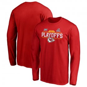 Wholesale Cheap Kansas City Chiefs 2019 NFL Playoffs Bound Chip Shot Long Sleeve T-Shirt Red