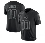 Wholesale Cheap Men's New England Patriots #10 Mac Jones Black Reflective Limited Stitched Football Jersey