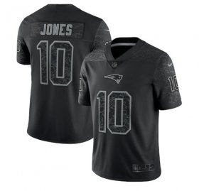 Wholesale Cheap Men\'s New England Patriots #10 Mac Jones Black Reflective Limited Stitched Football Jersey