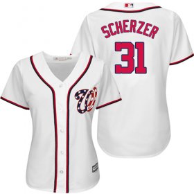 Wholesale Cheap Nationals #31 Max Scherzer White Home Women\'s Stitched MLB Jersey