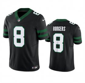 Cheap Men\'s New York Jets #8 Aaron Rodgers Black 2024 F.U.S.E. Vapor Limited Football Stitched Jersey