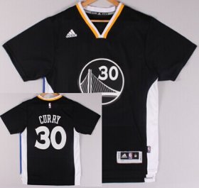 Wholesale Cheap Golden State Warriors #30 Stephen Curry Revolution 30 Swingman 2014 New Black Short-Sleeved Jersey