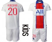 Wholesale Cheap Youth 2020-2021 club Paris St German away 20 white Soccer Jerseys