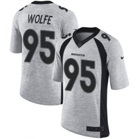 Wholesale Cheap Nike Broncos #95 Derek Wolfe Gray Men\'s Stitched NFL Limited Gridiron Gray II Jersey