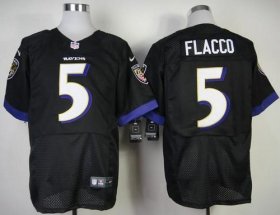 Wholesale Cheap Nike Ravens #5 Joe Flacco Black Alternate Men\'s Stitched NFL New Elite Jersey