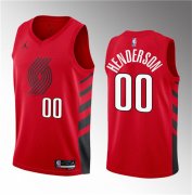 Wholesale Cheap Men's Portland Trail Blazers #00 Scoot Henderson Red 2023 Draft Statement Edition Stitched Basketball Jersey