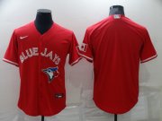 Wholesale Cheap Men's Toronto Blue Jays Blank Red Stitched MLB Cool Base Nike Jersey