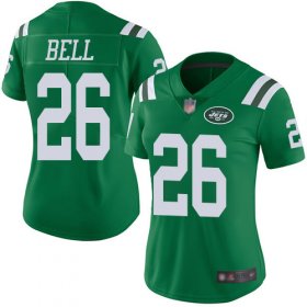 Wholesale Cheap Nike Jets #26 Le\'Veon Bell Green Women\'s Stitched NFL Limited Rush Jersey
