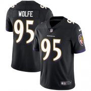 Wholesale Cheap Nike Ravens #95 Derek Wolfe Black Alternate Men's Stitched NFL Vapor Untouchable Limited Jersey