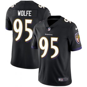 Wholesale Cheap Nike Ravens #95 Derek Wolfe Black Alternate Men\'s Stitched NFL Vapor Untouchable Limited Jersey