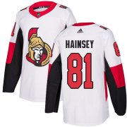 Wholesale Cheap Adidas Senators #81 Ron Hainsey White Road Authentic Stitched NHL Jersey