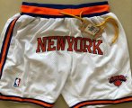 Wholesale Cheap Men's New York Knicks White Just Don Shorts Swingman Shorts