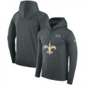 Wholesale Cheap NFL Men's New Orleans Saints Nike Anthracite Crucial Catch Performance Pullover Hoodie