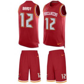 Wholesale Cheap Nike Buccaneers #12 Tom Brady Red Team Color Men\'s Stitched NFL Limited Tank Top Suit Jersey