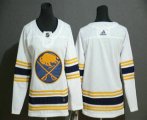 Wholesale Cheap Youth Buffalo Sabres Blank White With Gold 50th Anniversary Adidas Stitched NHL Jersey