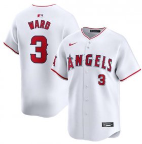 Cheap Men\'s Los Angeles Angels #3 Taylor Ward White Home Limited Baseball Stitched Jersey