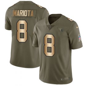 Wholesale Cheap Nike Titans #8 Marcus Mariota Olive/Gold Men\'s Stitched NFL Limited 2017 Salute To Service Jersey