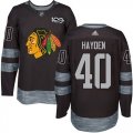 Wholesale Cheap Adidas Blackhawks #40 John Hayden Black 1917-2017 100th Anniversary Stitched NHL Jersey