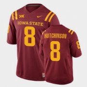 Wholesale Cheap Men Iowa State Cyclones #8 Xavier Hutchinson College Football Cardinal Replica Jersey