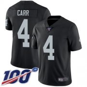 Wholesale Cheap Nike Raiders #4 Derek Carr Black Team Color Men's Stitched NFL 100th Season Vapor Limited Jersey