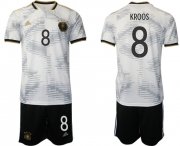 Cheap Men's Germany #8 Kroos White Home Soccer Jersey Suit
