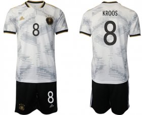 Cheap Men\'s Germany #8 Kroos White Home Soccer Jersey Suit