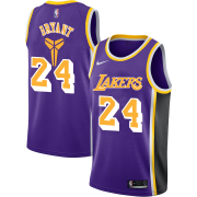 Wholesale Cheap Men's Los Angeles Lakers #24 Kobe Bryant Purple Nike Swingman Black Mamba Logo Swingman Jeresy