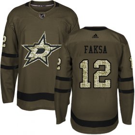 Wholesale Cheap Adidas Stars #12 Radek Faksa Green Salute to Service Stitched NHL Jersey