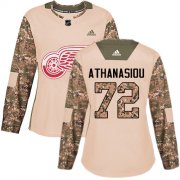 Wholesale Cheap Adidas Red Wings #72 Andreas Athanasiou Camo Authentic 2017 Veterans Day Women's Stitched NHL Jersey