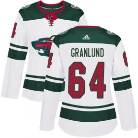 Wholesale Cheap Adidas Wild #64 Mikael Granlund White Road Authentic Women\'s Stitched NHL Jersey