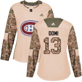 Wholesale Cheap Adidas Canadiens #13 Max Domi Camo Authentic 2017 Veterans Day Women\'s Stitched NHL Jersey