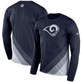 Wholesale Cheap Men\'s Los Angeles Rams Nike Navy Sideline Legend Prism Performance Long Sleeve T-Shirt