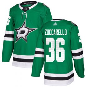 Wholesale Cheap Adidas Stars #36 Mats Zuccarello Green Home Authentic Stitched NHL Jersey