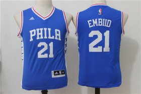 Cheap Youth Philadelphia 76ers #21 Joel Embiid NEW White Stitched NBA Adidas Swingman Jersey