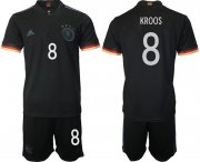 Wholesale Cheap Men 2020-2021 European Cup Germany away black 8 Adidas Soccer Jersey