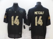 Wholesale Cheap Men's Seattle Seahawks #14 D.K. Metcalf Black Camo 2020 Salute To Service Stitched NFL Nike Limited Jersey